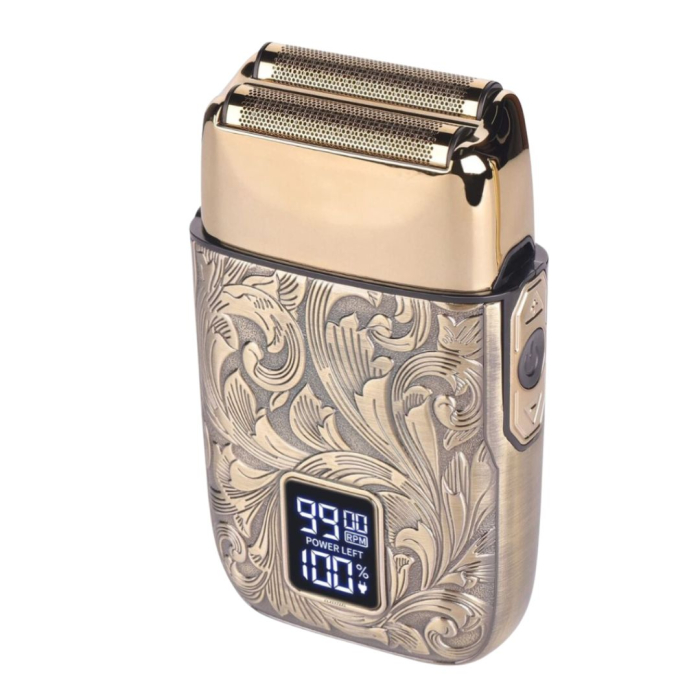 Aparat de ras profesional CLAUSTEEL RETRO pentru barbati, Acumulator incorporat 1400mAh, Incarcare USB, Portabil, Display digital,  7000RPM [7]