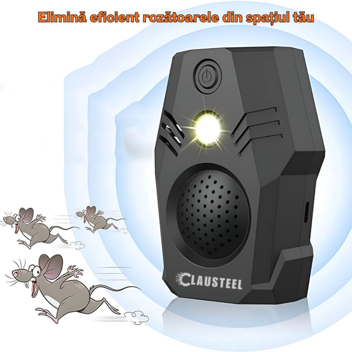 Aparat electronic CLAUSTEEL cu ultrasunete 4in1, rezonanta acustica anti rozatoare, anti sobolani, anti gandaci si alte insecte, pentru spatii de pana la 150MP [5]