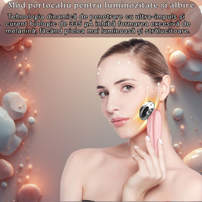 Aparat Pentru Tratament Facial Si Intinerirea Pielii 7 in 1, Lifting Facial, Masaj Facial, Stimulare EMS, Mod de Ingrijire a Ochilor, Eliminare Acnee, Terapie cu Fotoni de Lumina, Anti Rid, Roz [5]