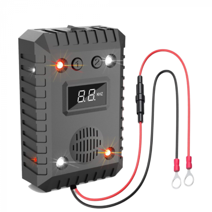 Aparat profesional cu ultrasunete CLAUSTEEL 2in1 pentru auto si casa, lumini intermitente, anti rozatoare, anti sobolani, anti insecte, frecventa 25kHz-65kHz, acoperire extinsa 360°, Negru Denim [8]