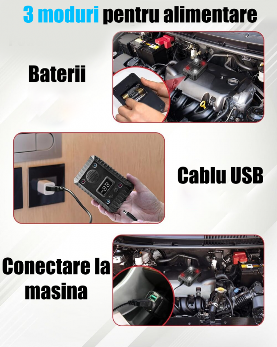 Aparat profesional cu ultrasunete CLAUSTEEL 2in1 pentru auto si casa, lumini intermitente, anti rozatoare, anti sobolani, anti insecte, frecventa 25kHz-65kHz, acoperire extinsa 360°, Negru Denim [3]