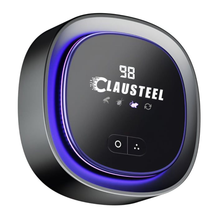 Aparat profesional cu ultrasunete CLAUSTEEL , anti rozatoare, anti sobolani, anti insecte, frecventa 20kHz-65kHz, afisaj digital, acoperire 360°, raza 300 MP, Negru [7]