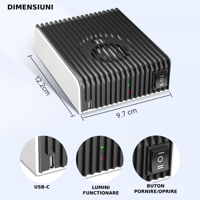 Aparat profesional cu ultrasunete CLAUSTEEL, anti rozatoare, anti sobolani, anti insecte, frecventa 20kHz-65kHz, incarcator tip C, calibrare automata, acoperire 360°, raza 350 MP [6]