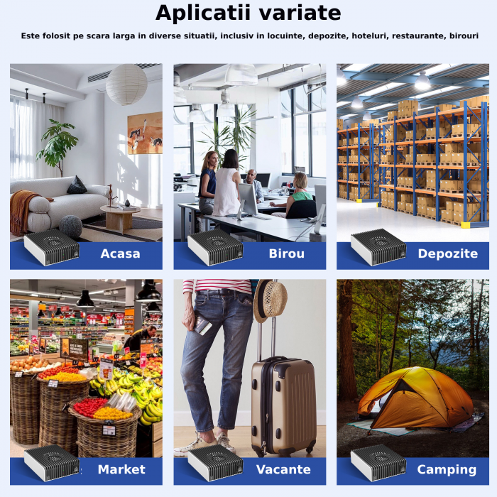 Aparat profesional cu ultrasunete CLAUSTEEL, anti rozatoare, anti sobolani, anti insecte, frecventa 20kHz-65kHz, incarcator tip C, calibrare automata, acoperire 360°, raza 350 MP [5]