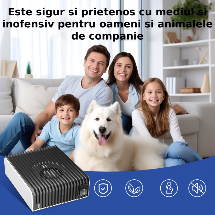 Aparat profesional cu ultrasunete CLAUSTEEL, anti rozatoare, anti sobolani, anti insecte, frecventa 20kHz-65kHz, incarcator tip C, calibrare automata, acoperire 360°, raza 350 MP [9]