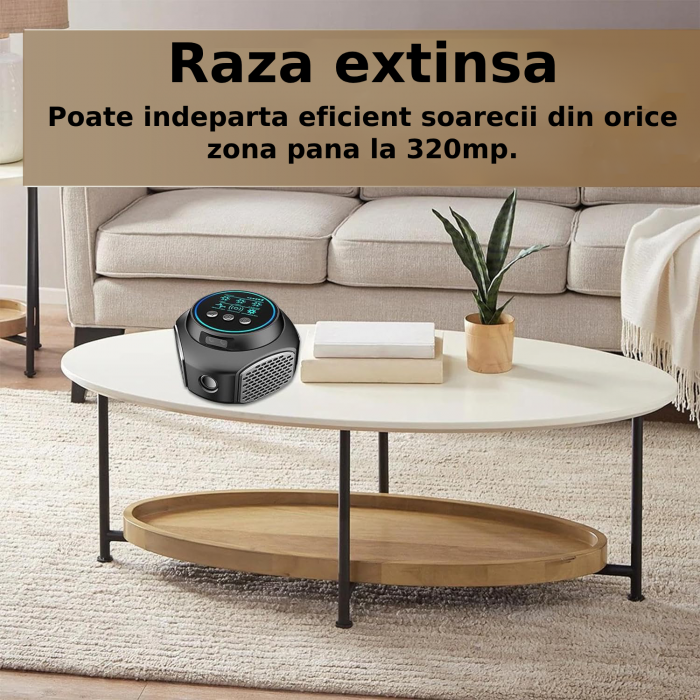Aparat profesional cu ultrasunete CLAUSTEEL cu 4 difuzoare si lumini intermitente, anti rozatoare, anti sobolani, anti insecte, frecventa 20kHz-65kHz, afisaj digital, acoperire 360°, raza 320 MP [4]