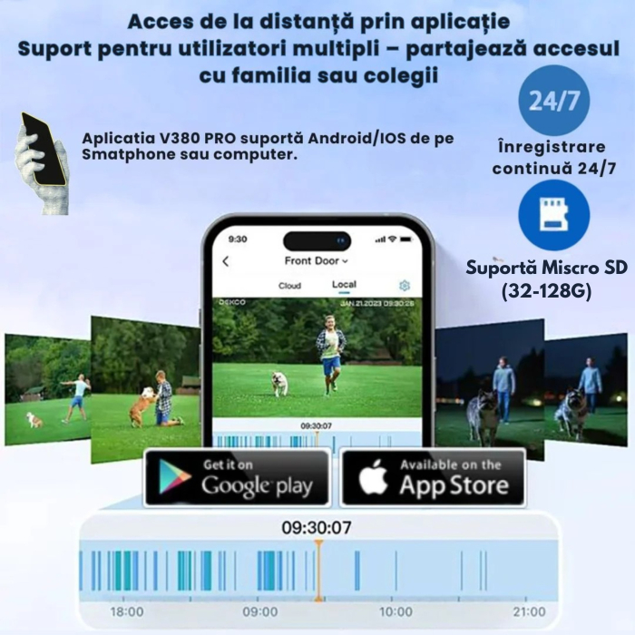 Camera de supraveghere CLAUSTEEL 2in1 cu panou solar, conexiune SIM 4G, 6MP, 8W, acumulator de 8000 mAh, Rotire automata, urmarire inteligenta, Night Vision color, Slot Card MicroSD, Microfon, Alim [9]