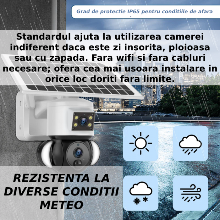 Camera de supraveghere CLAUSTEEL 2in1 cu Panou Solar inclus ST539, 6MPX Ultra HD, Portabila, Acumulator incorporat 12000mah, Rotire automata, Micro SD, Cartela SIM, Conexiune 4G, Alarma rosu albastru, [2]