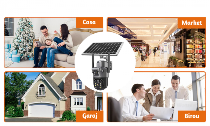 Camera de supraveghere CLAUSTEEL 2IN1 M146 cu Vedere Dubla, Conexiune Wireless, Panou Solar Monocristalin, Acumulator 10800 mAh, 6K, 6 Megapixeli, Night Vision Color, Portabila, Rotire Automata, Intel [4]