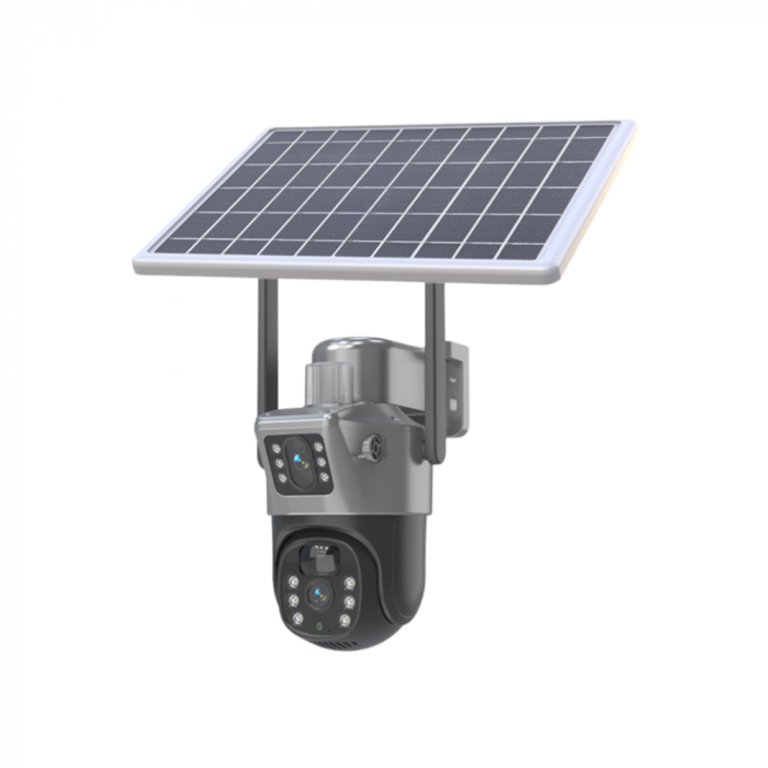 Camera de supraveghere CLAUSTEEL 2IN1 M146 cu Vedere Dubla, Conexiune Wireless, Panou Solar Monocristalin, Acumulator 10800 mAh, 6K, 6 Megapixeli, Night Vision Color, Portabila, Rotire Automata, Intel [2]
