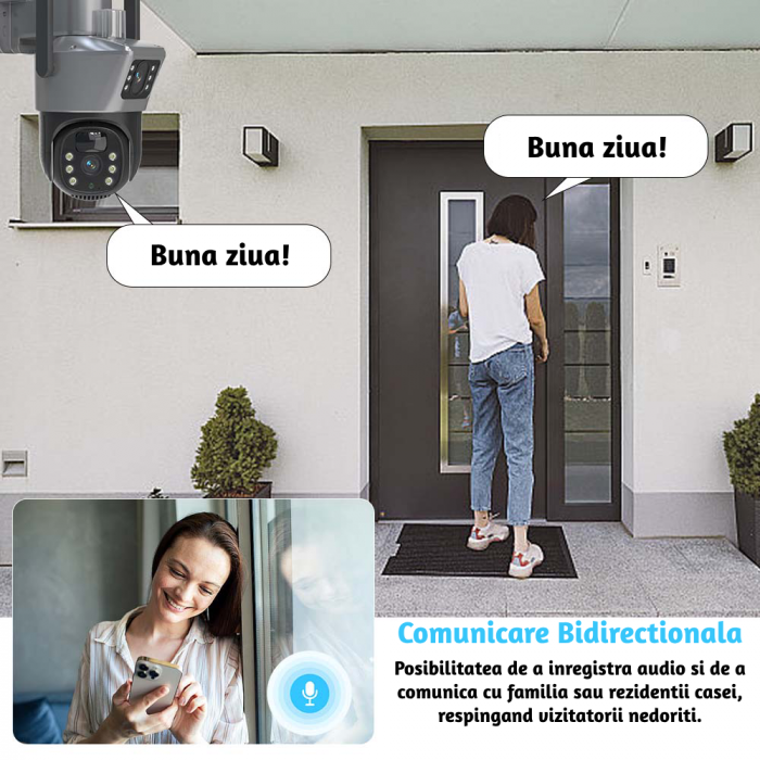 Camera de supraveghere CLAUSTEEL 2IN1 M146 cu Vedere Dubla, Conexiune Wireless, Panou Solar Monocristalin, Acumulator 10800 mAh, 6K, 6 Megapixeli, Night Vision Color, Portabila, Rotire Automata, Intel [9]