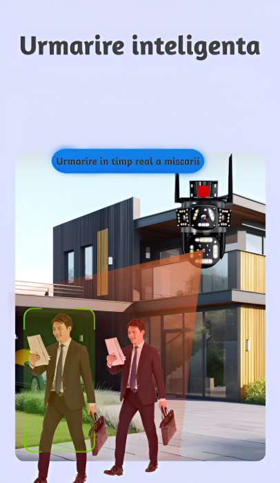 Camera de supraveghere CLAUSTEEL 3IN1 M145, Tripla, 6K, 6 Megapixeli, Wireless, Portabila, Rotire automata, Micro SD, Inteligent tracking, Supravegheaza 3 zone simultan, Negru [6]