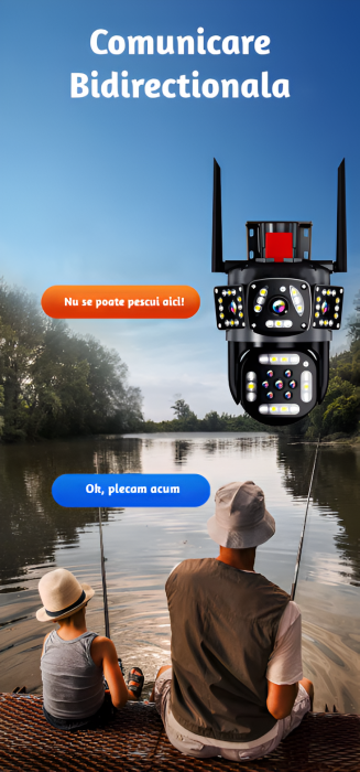 Camera de supraveghere CLAUSTEEL 3IN1 M145, Tripla, 6K, 6 Megapixeli, Wireless, Portabila, Rotire automata, Micro SD, Inteligent tracking, Supravegheaza 3 zone simultan, Negru [2]