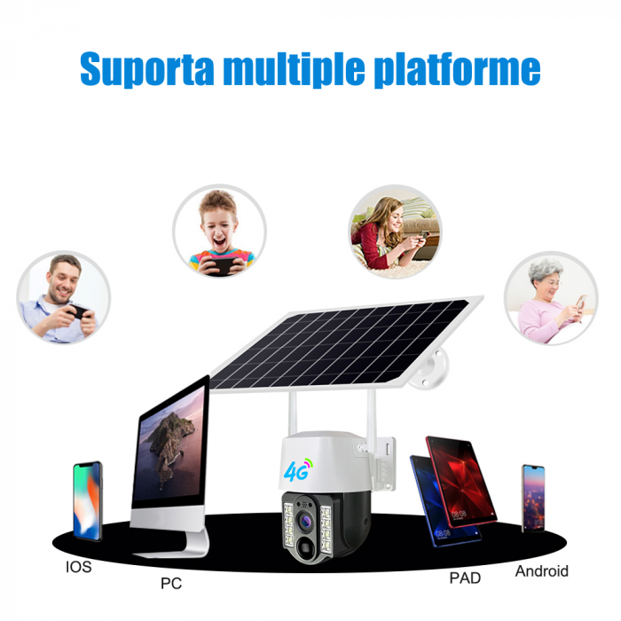 Camera de supraveghere CLAUSTEEL cu acumulatori 8000mAh, Portabila, Panou solar inclus, Slot SIM, conexiune 4G & WIFI, 3MP, Intelligent tracking, PTZ, Micro SD, Rotire automata, Alarma miscare, IP66 [3]