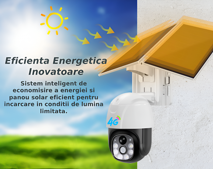 Camera de supraveghere CLAUSTEEL M117 cu acumulatori 20000mAh, Portabila, Panou solar dublu inclus, Slot SIM, conexiune 4G, 3MP, Intelligent tracking, PTZ, Micro SD, Rotire automata, Alarma miscare, I [6]