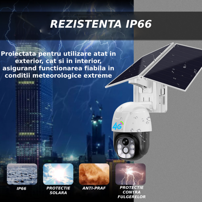 Camera de supraveghere CLAUSTEEL M117 cu acumulatori 20000mAh, Portabila, Panou solar dublu inclus, Slot SIM, conexiune 4G, 3MP, Intelligent tracking, PTZ, Micro SD, Rotire automata, Alarma miscare, I [4]