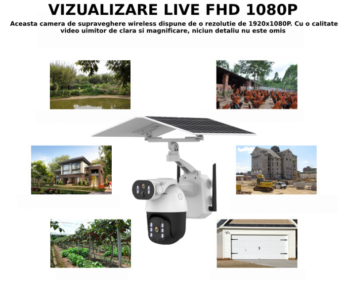 Camera de supraveghere CLAUSTEEL Q5MAX 2in1 cu Panou Solar inclus 12W, 6MP, Portabila, Acumulator incorporat 9600mah, Zoom digital 4X, Rotire automata, Micro SD, Cartela SIM, Conexiune 4G, Supraveghea [5]