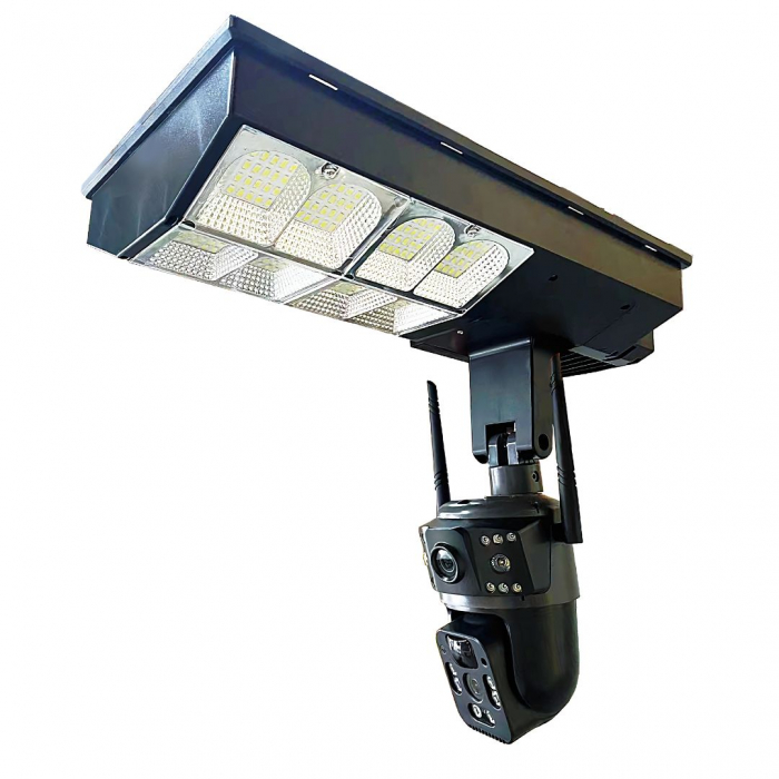 Camera de supraveghere duala CLAUSTEEL 2in1, cartela SIM 4G, PTZ, Urmarire automata, panou solar 16 W, acumulator, 16000 mAh, lampa pentru iluminare stradala 180 W cu 18 LED-uri, Night Vision, slot mi [12]