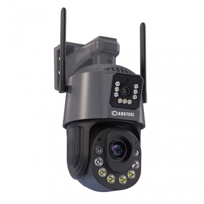 Camera de Supraveghere Profesionala CLAUSTEEL 2in1 Dubla, 4G cu Zoom 99X, 12 MP, 6K, Vizualizare la 1 KM, Senzor PIR, Notificari pe Telefon, Smart Night Vision cu IR pana la 150 M, Slot MicroSD, Compa [10]