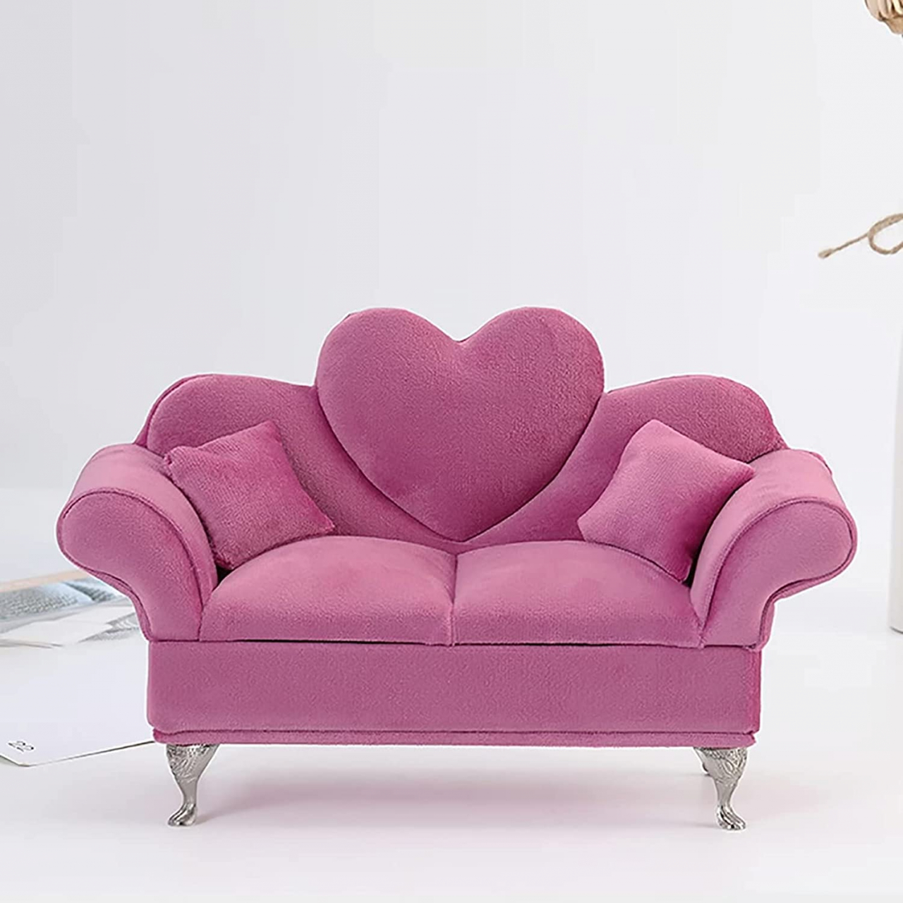 Cutie de bijuterii din catifea in forma de canapea de lux, Design rafinat, Ajuta la protejarea bijuteriilor, accesoriu decorativ [1]