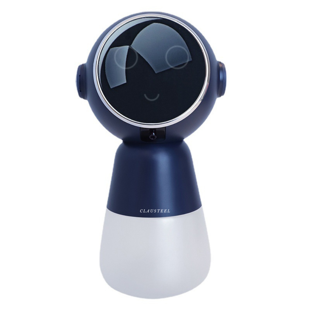 Dispenser automat de sapun lichid, spuma, sampon, cu senzor de miscare in forma de extraterestru, cu functie de luminare a ochilor, acumulator incorporat, ideal pentru copii dar si pentru adulti, alba [1]