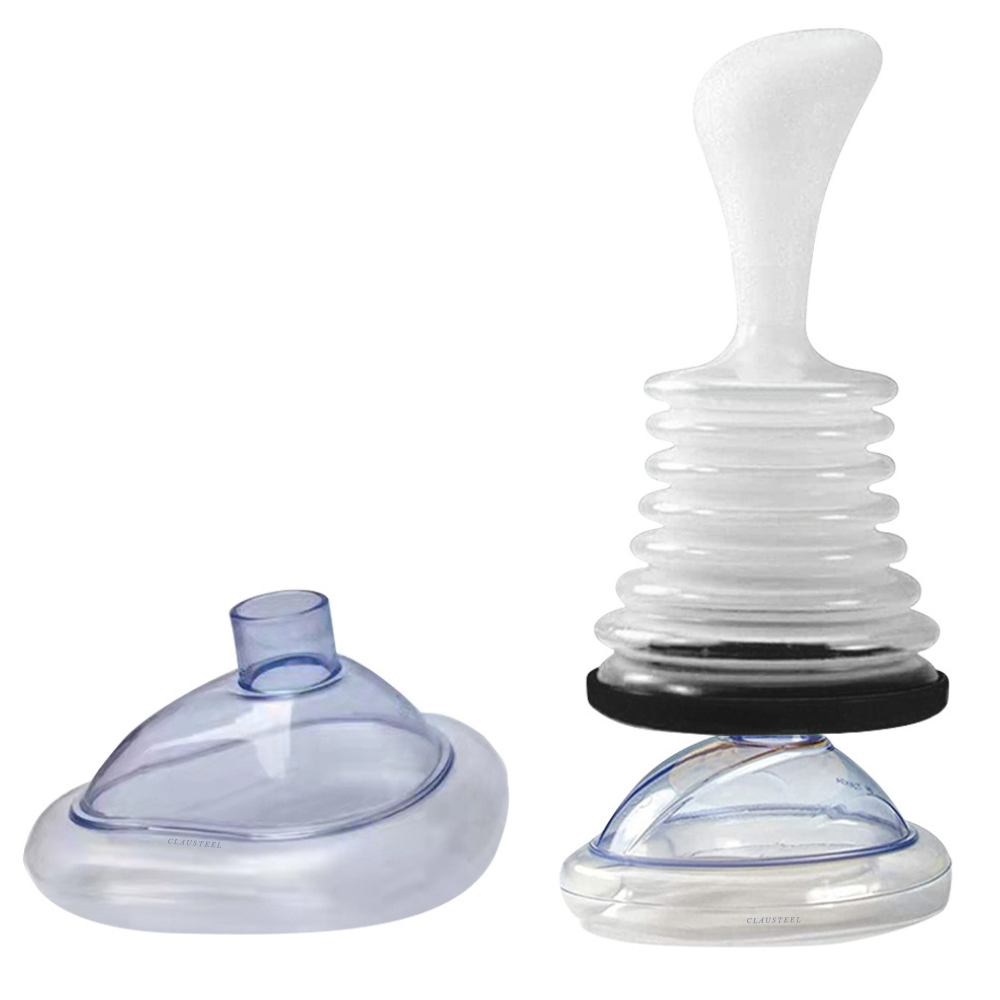 Dispozitiv de Urgenta cu Vacuum Anti Asfixiere si Anti Inec CLAUSTEEL, Dispozitiv de Salvare, Prim Ajutor cu Masti pentru Resuscitare in 2 Dimensiuni pentru Copii si Adulti, Kit de Prim Ajutor Portabi [2]