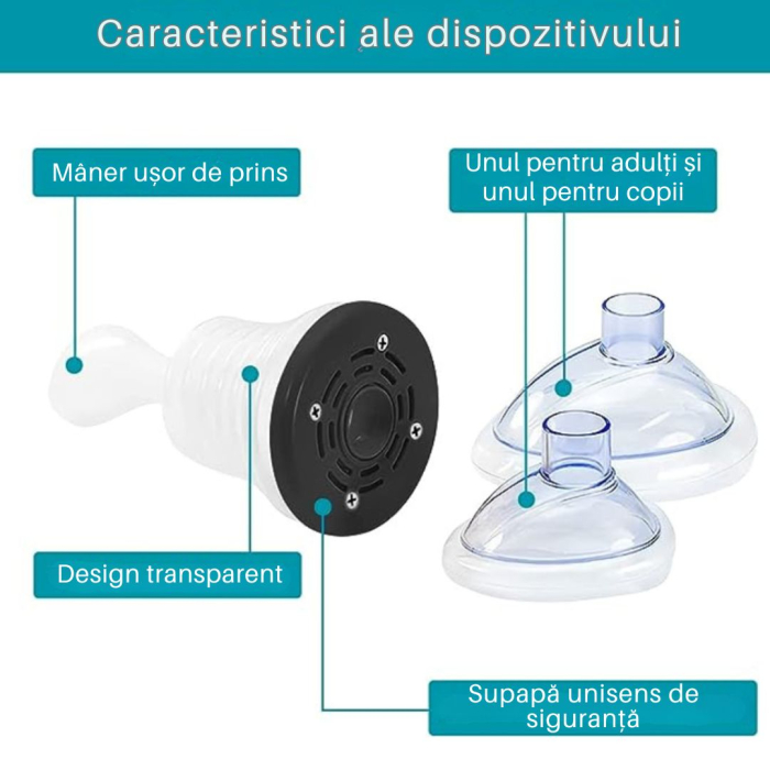 Dispozitiv de Urgenta cu Vacuum Anti Asfixiere si Anti Inec CLAUSTEEL, Dispozitiv de Salvare, Prim Ajutor cu Masti pentru Resuscitare in 2 Dimensiuni pentru Copii si Adulti, Kit de Prim Ajutor Portabi [9]