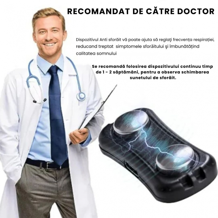 Dispozitiv Inteligent Anti-Sforait CLAUSTEEL cu acumulator, Tehnologie EMS, Detecteaza automat Sforaitul si Regleaza Tulburarile Respiratorii cu ajutorul microcurentilor, Imbunatateste calitatea somnu [4]