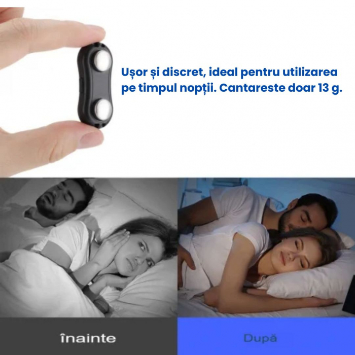 Dispozitiv Inteligent Anti-Sforait CLAUSTEEL cu acumulator, Tehnologie EMS, Detecteaza automat Sforaitul si Regleaza Tulburarile Respiratorii cu ajutorul microcurentilor, Imbunatateste calitatea somnu [7]