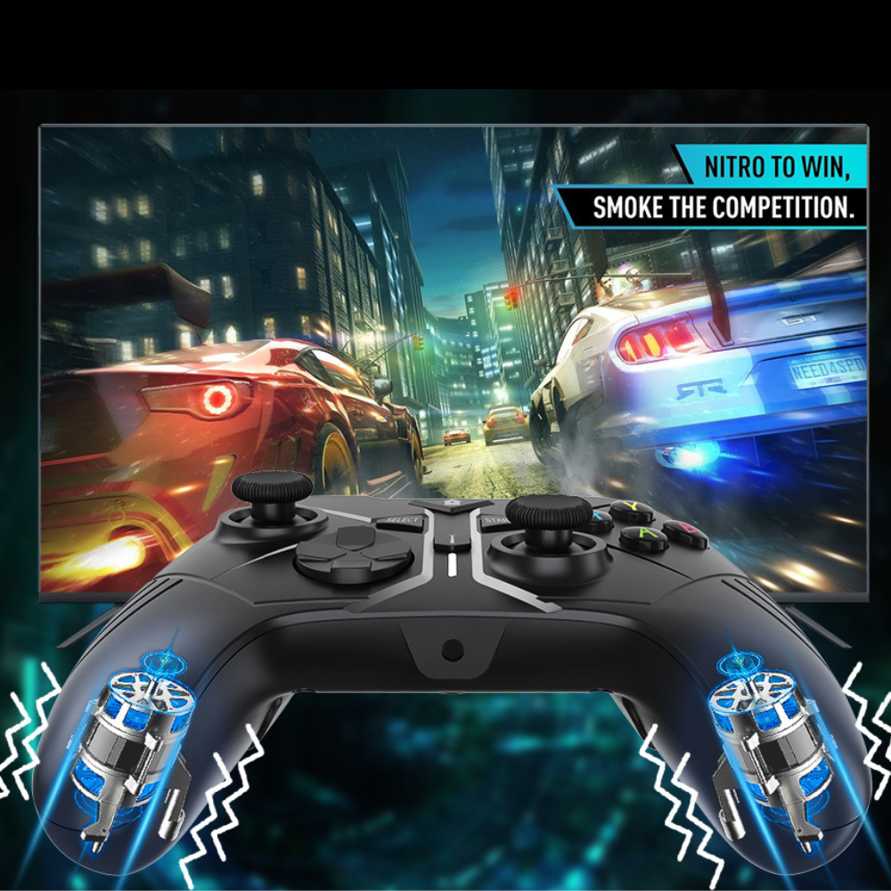 Gamepad Wireless CLAUSTEEL cu vibratie dubla, Acumulator 350mAh, pentru Telefon, Tableta, PC, XBOX, PS3, PS4, Suport pentru telefon inclus [3]