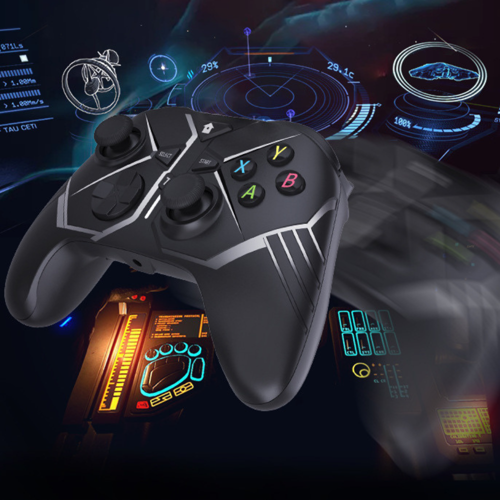 Gamepad Wireless CLAUSTEEL cu vibratie dubla, Acumulator 350mAh, pentru Telefon, Tableta, PC, XBOX, PS3, PS4, Suport pentru telefon inclus [4]