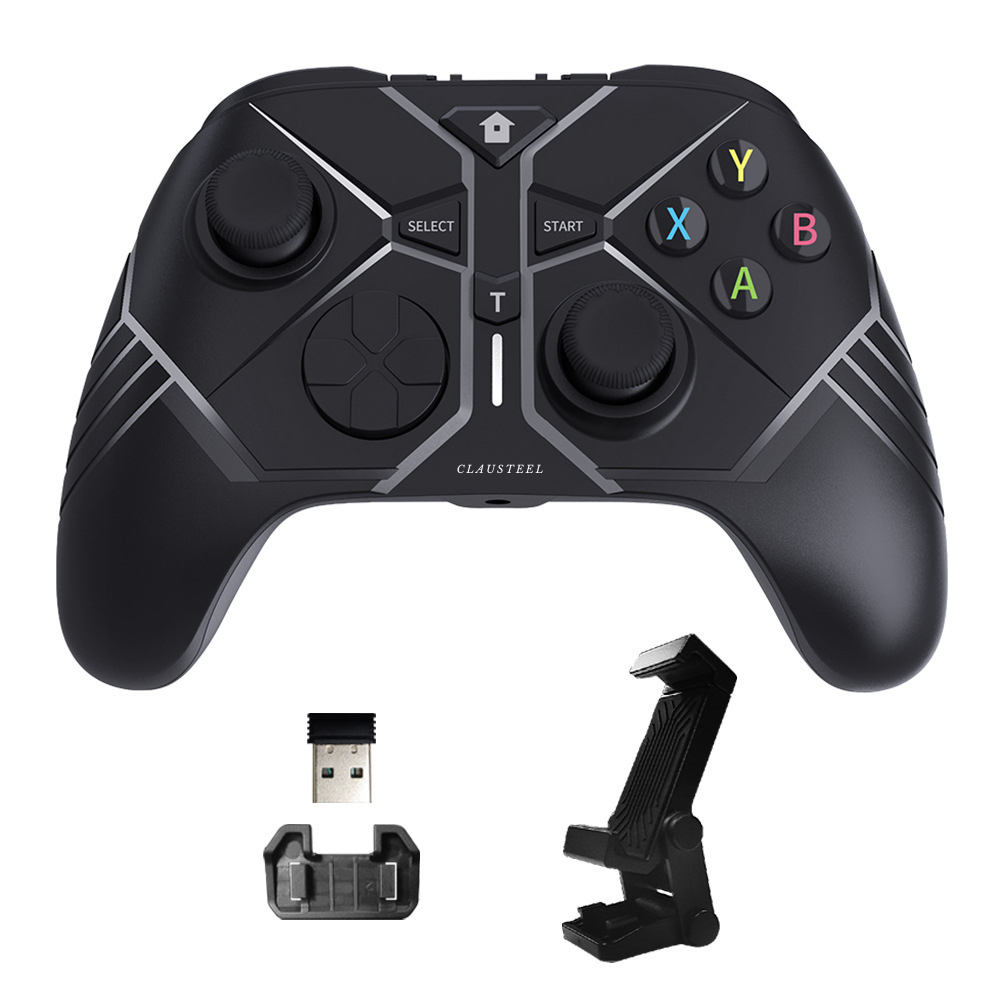 Gamepad Wireless CLAUSTEEL cu vibratie dubla, Acumulator 350mAh, pentru Telefon, Tableta, PC, XBOX, PS3, PS4, Suport pentru telefon inclus [2]