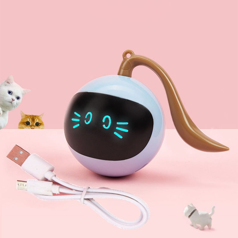 Jucarie de exercitiu interactiva, inteligenta de tip minge rotativa automata electrica cu auto-rotire, se rostogoleste si sare, LED-uri colorate, reincarcabila prin USB, Ideala pentru copii, caini si [6]