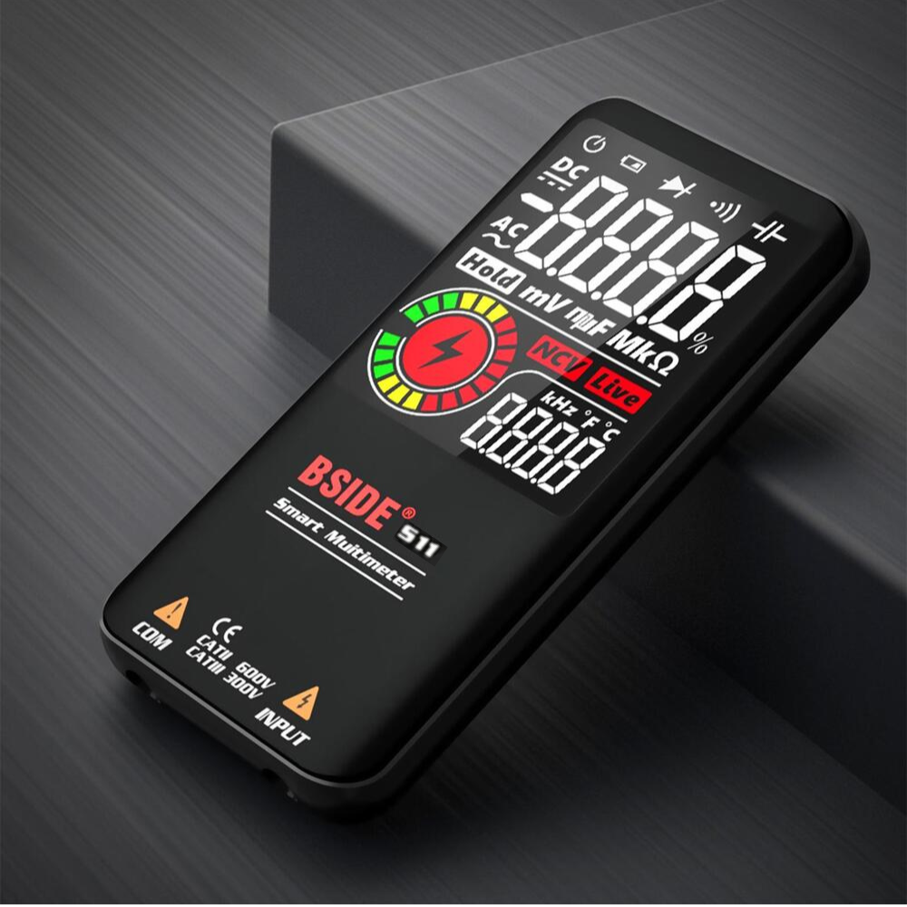 Multimetru Digital Multifunctional CLAUSTEEL BSIDE, Functii automate de masurare a Tensiunii, Rezistentei, Continuitatii, Capacitatii, Frecventei si detectare a firelor LIVE [7]