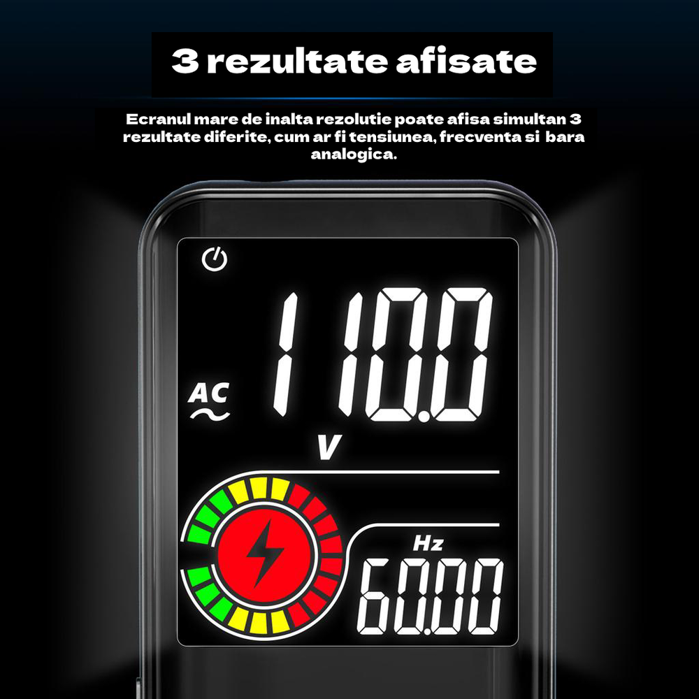 Multimetru Digital Multifunctional CLAUSTEEL BSIDE, Functii automate de masurare a Tensiunii, Rezistentei, Continuitatii, Capacitatii, Frecventei si detectare a firelor LIVE [9]