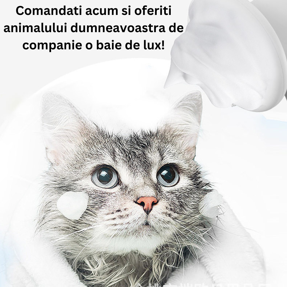Perie automata CLAUSTEEL profesionala de baie cu acumulator incorporat pentru spalat cainii si pisicile, spalare, curatare, hidratare si masaj pentru animale, alb [3]