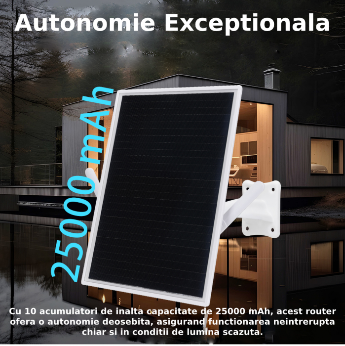 Router Wireless Portabil Profesional CLAUSTEEL cu panou solar 15W, Autonomie 25000 mAh, Ideal pentru camere de supraveghere si orice alt dispozitiv wireless, se pot conecta 8 dispozitive simultan [6]