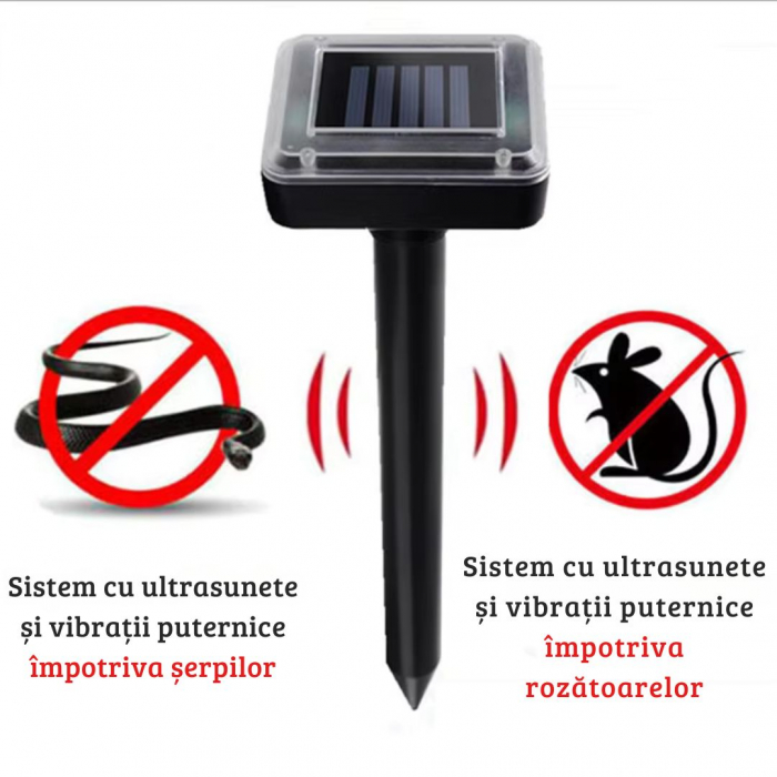 Set cu doua aparate cu ultrasunetele si panou solar profesionale CLAUSTEEL, 2in1 cu vibratii subterane impotriva cartitelor, rozatoarelor, sobolanilor, serpilor, reptilelor, acoperire 360 de grade pe [5]