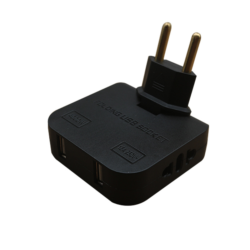 Set de 2 adaptoare de priza CLAUSTEEL cu Stecher Rotativ la 180 de grade, 2 sloturi pentru stechere si doua sloturi USB, 2500W, Ideal pentru spatii inguste sau inaccesibile [3]