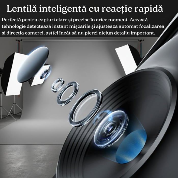 Suport inteligent de telefon, rotativ 360°, profesional, cu urmarire automata a fetei si telecomanda bluetooth, ideal pentru Vlog, Tik Tok, Streaming, Negru [6]