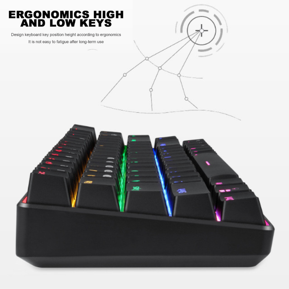Tastatura Mecanica Wireless 2.4Ghz CLAUSTEEL, 68 Taste, Bluetooth, 15M Range, Cablu, RGB, Functie Hot-Swap, Compatibila Mac/Windows/IOS/Android, Incarcare USB, Acumulator 3000 mAh, Neagra [3]