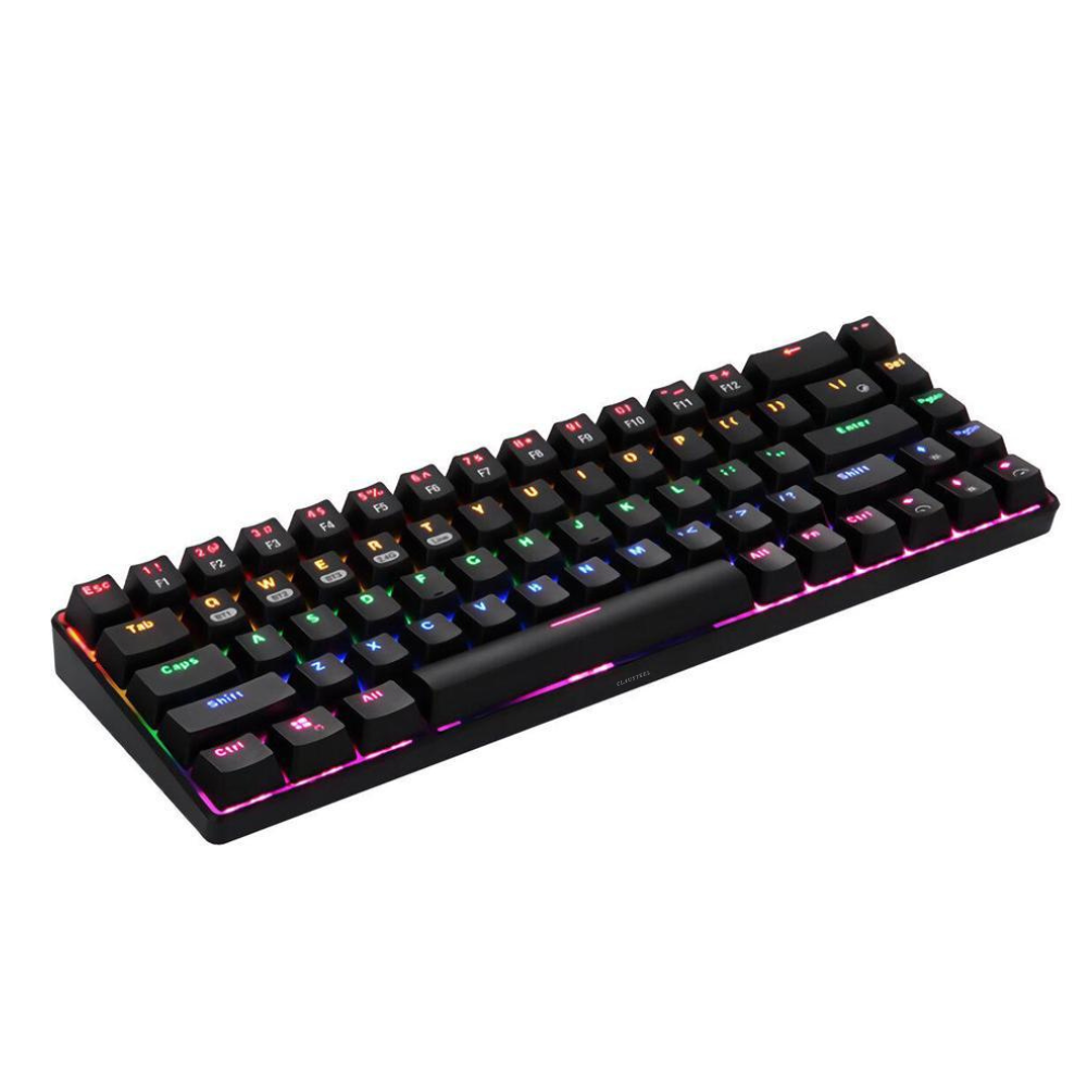 Tastatura Mecanica Wireless 2.4Ghz CLAUSTEEL, 68 Taste, Bluetooth, 15M Range, Cablu, RGB, Functie Hot-Swap, Compatibila Mac/Windows/IOS/Android, Incarcare USB, Acumulator 3000 mAh, Neagra [2]