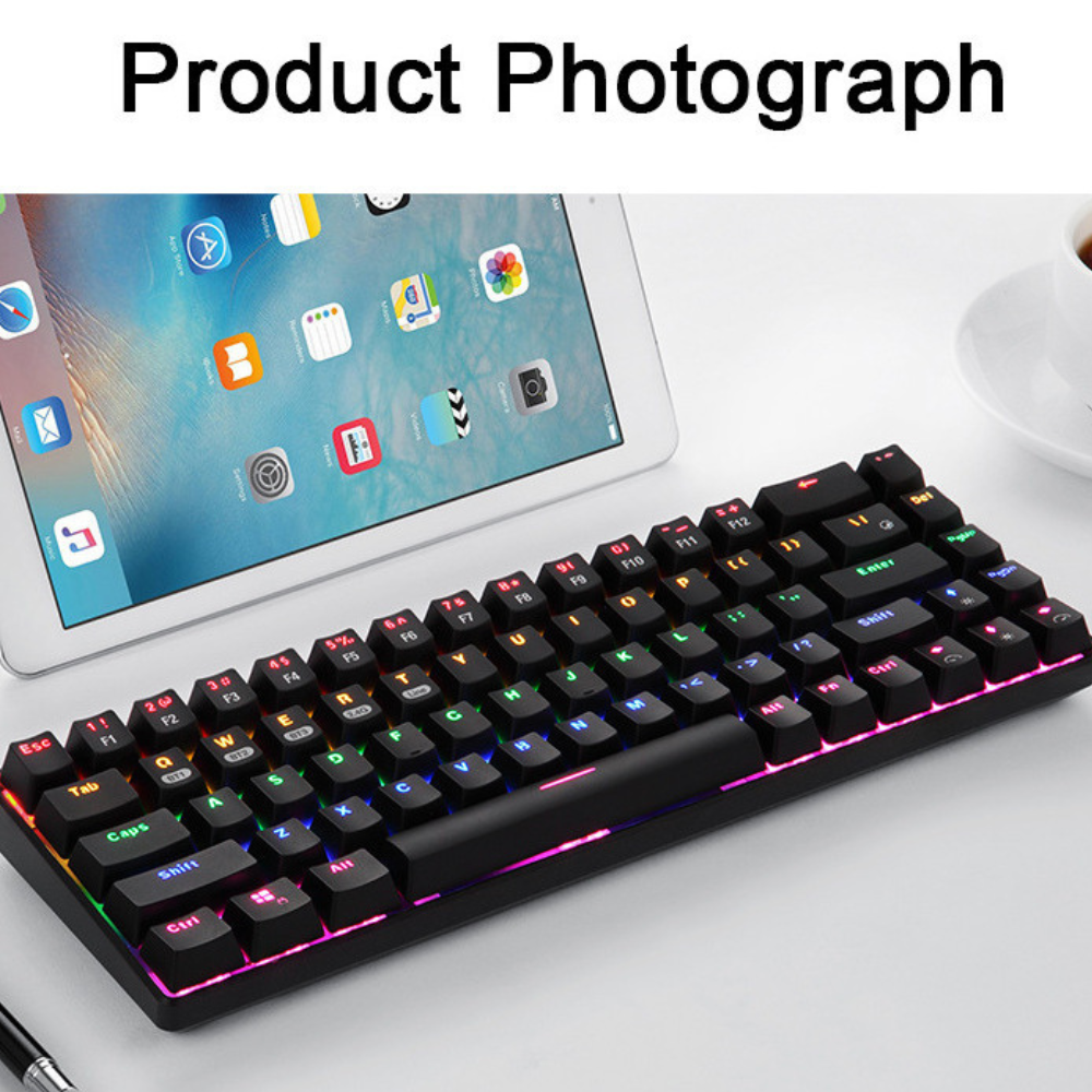 Tastatura Mecanica Wireless 2.4Ghz CLAUSTEEL, 68 Taste, Bluetooth, 15M Range, Cablu, RGB, Functie Hot-Swap, Compatibila Mac/Windows/IOS/Android, Incarcare USB, Acumulator 3000 mAh, Neagra [5]