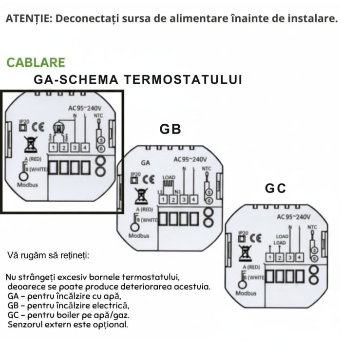 Termostat de Ambient CLAUSTEEL, Afisaj LCD color 4,8 inch, Wireless Touchscreen, Programare Saptamanala, Smart, Control de la Orice Distanta,  Afiseaza vremea si umiditate [12]
