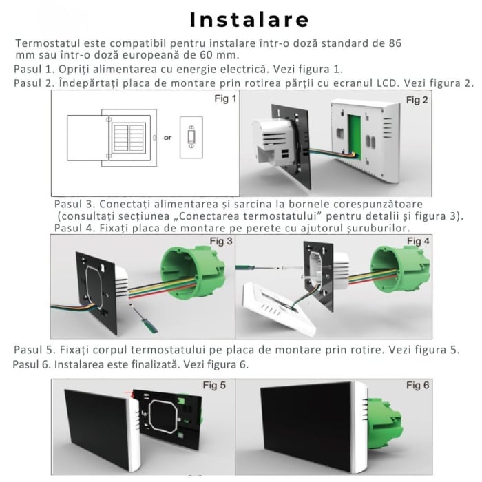 Termostat de Ambient CLAUSTEEL, Afisaj LCD color 4,8 inch, Wireless Touchscreen, Programare Saptamanala, Smart, Control de la Orice Distanta,  Afiseaza vremea si umiditate [11]