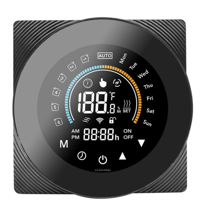 Termostat de Ambient CLAUSTEEL, Design modern, Wireless, Programare Saptamanala, Smart, Control de la Orice Distanta, Compatibil cu Orice Centrala, Afisereaza temperatura si ora, Incastrabil [9]