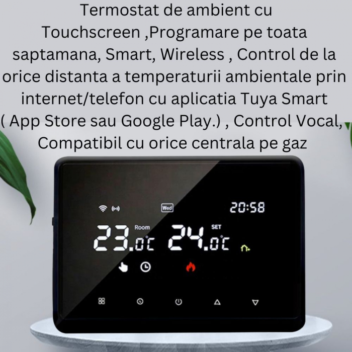 Termostat de Ambient CLAUSTEEL ME98, Wireless Touchscreen, Programare Saptamanala, Smart, Control de la Orice Distanta a Temperaturii Prin Internet/Telefon, Compatibil cu Orice Centrala, Incastrabil s [8]