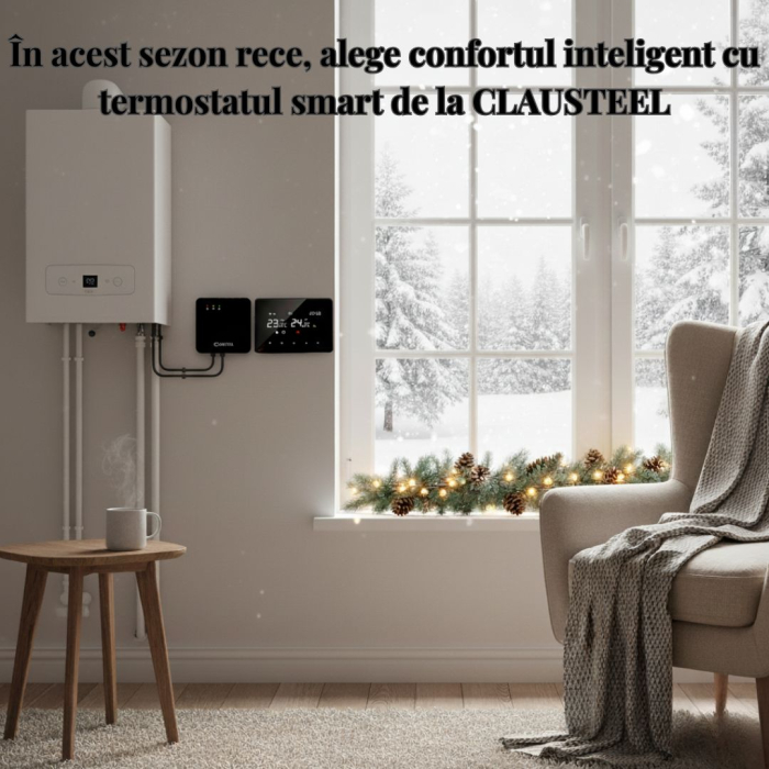 Termostat de Ambient CLAUSTEEL ME98, Wireless Touchscreen, Programare Saptamanala, Smart, Control de la Orice Distanta a Temperaturii Prin Internet/Telefon, Compatibil cu Orice Centrala, Incastrabil s [8]