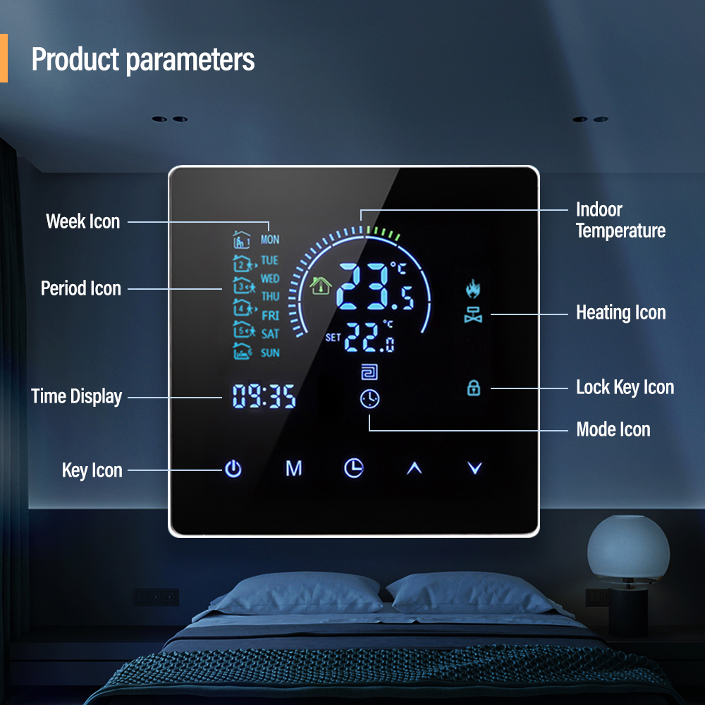 Termostat de Ambient CLAUSTEEL Wifi, Smart, Control de la distanta a temperaturii prin internet, Programare saptamanala, Compatibil cu orice centrala pe gaz, Incastrabil [9]