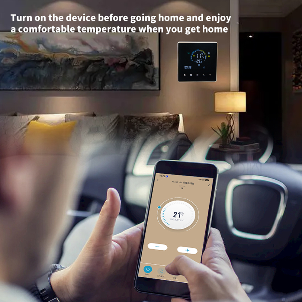 Termostat de Ambient CLAUSTEEL Wifi, Smart, Control de la distanta a temperaturii prin internet, Programare saptamanala, Compatibil cu orice centrala pe gaz, Incastrabil [4]